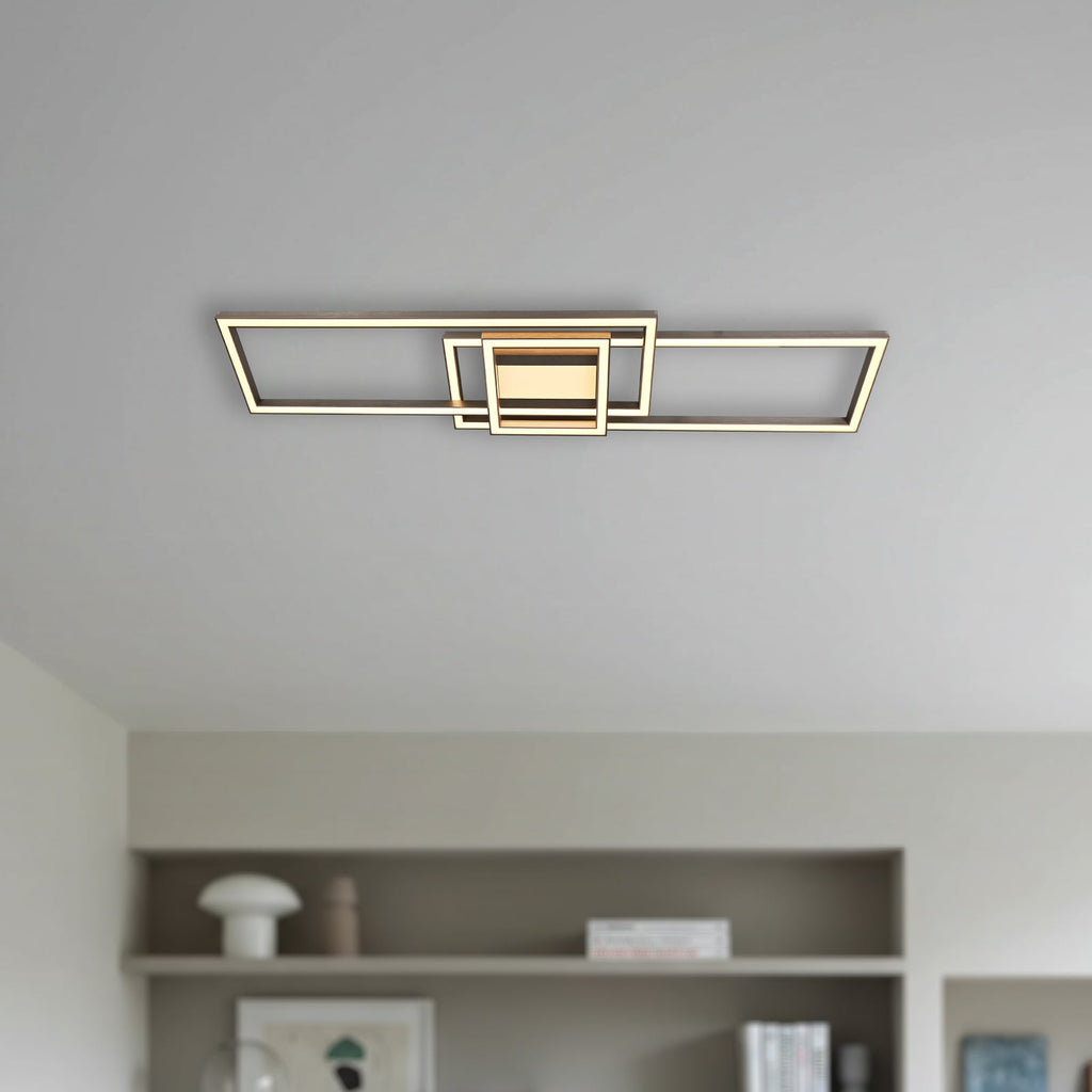 LED taklampe Mairin matt nikkel bakside