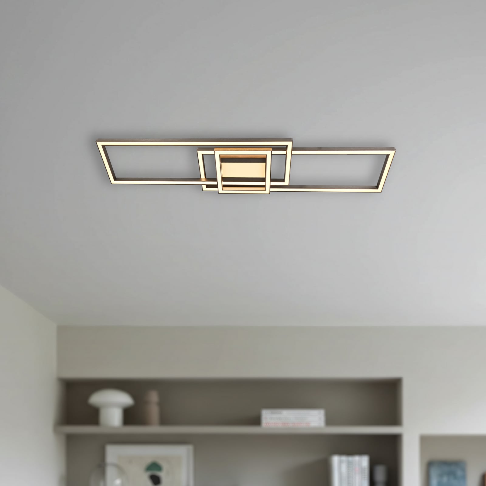 LED taklampe Mairin matt nikkel bakside