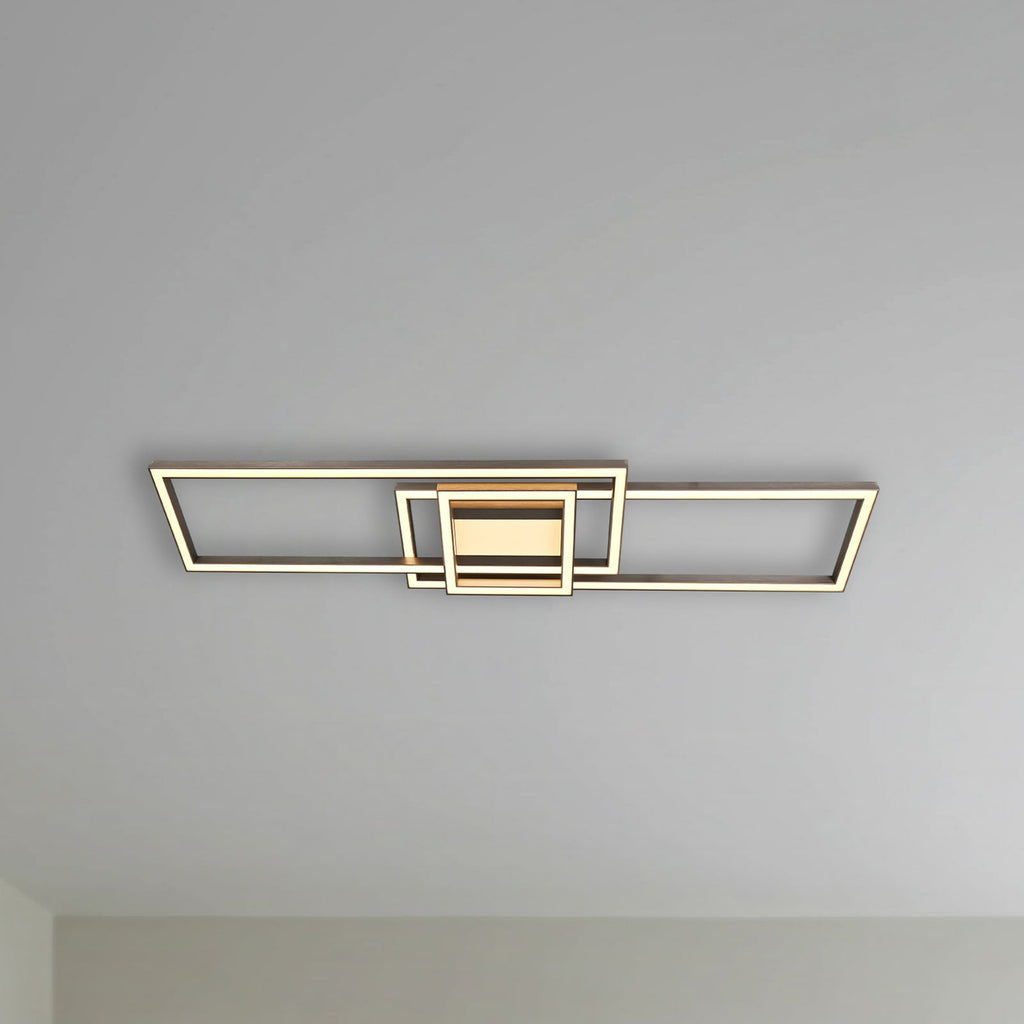 LED taklampe Mairin matt nikkel front