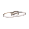 LED taklampe Malaga med 2 ringer matt nikkel - forfra