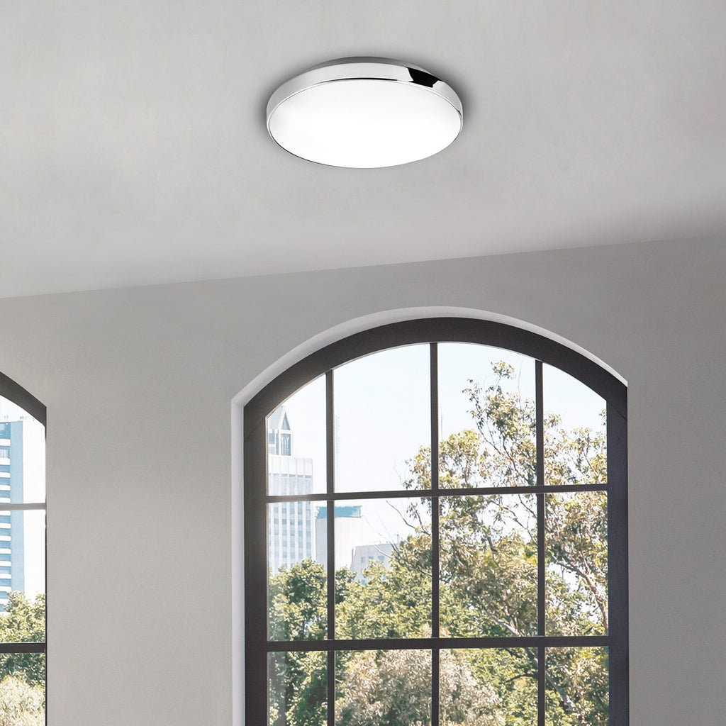LED taklampe Malbona krom/hvit bakside