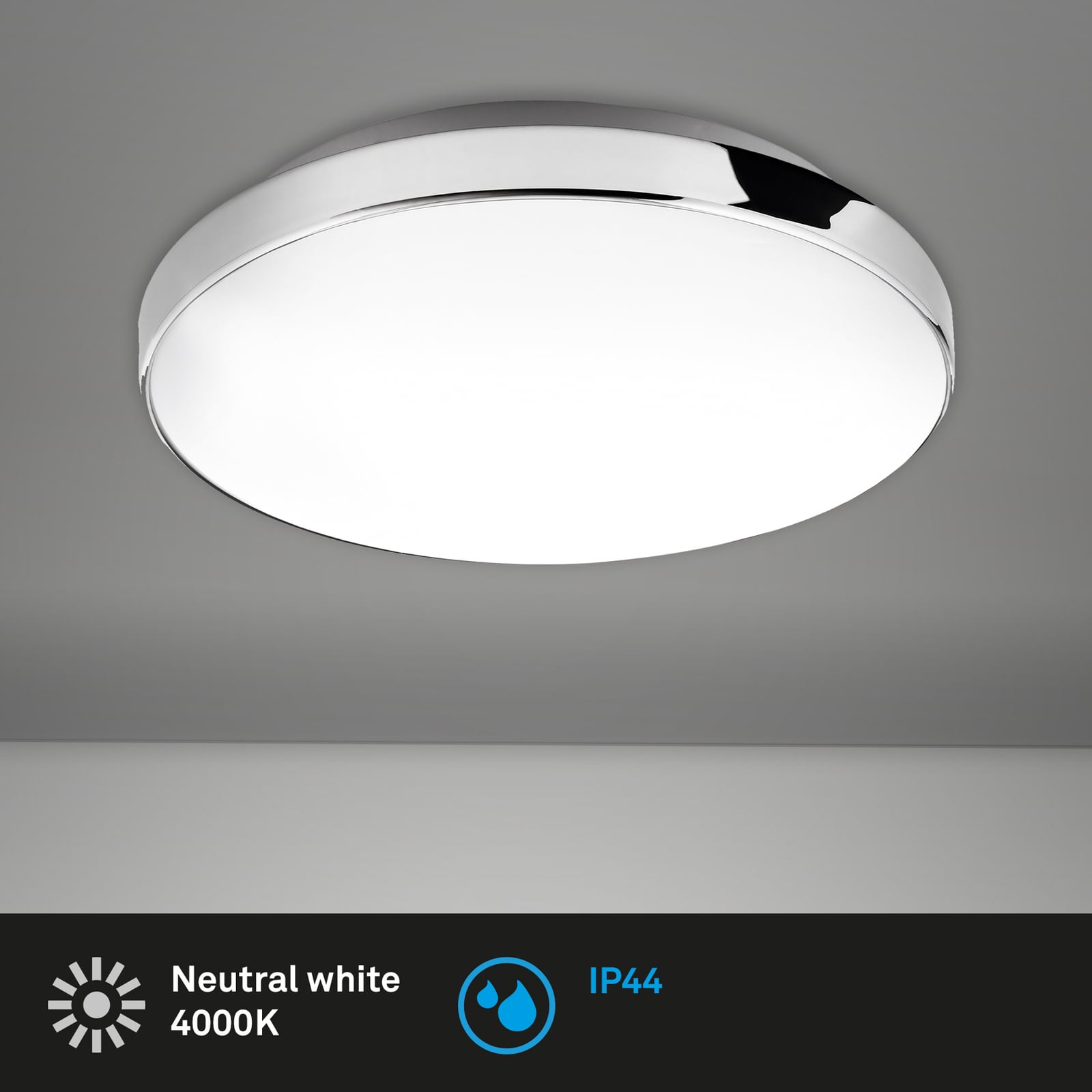 LED taklampe Malbona krom/hvit lysdetalj