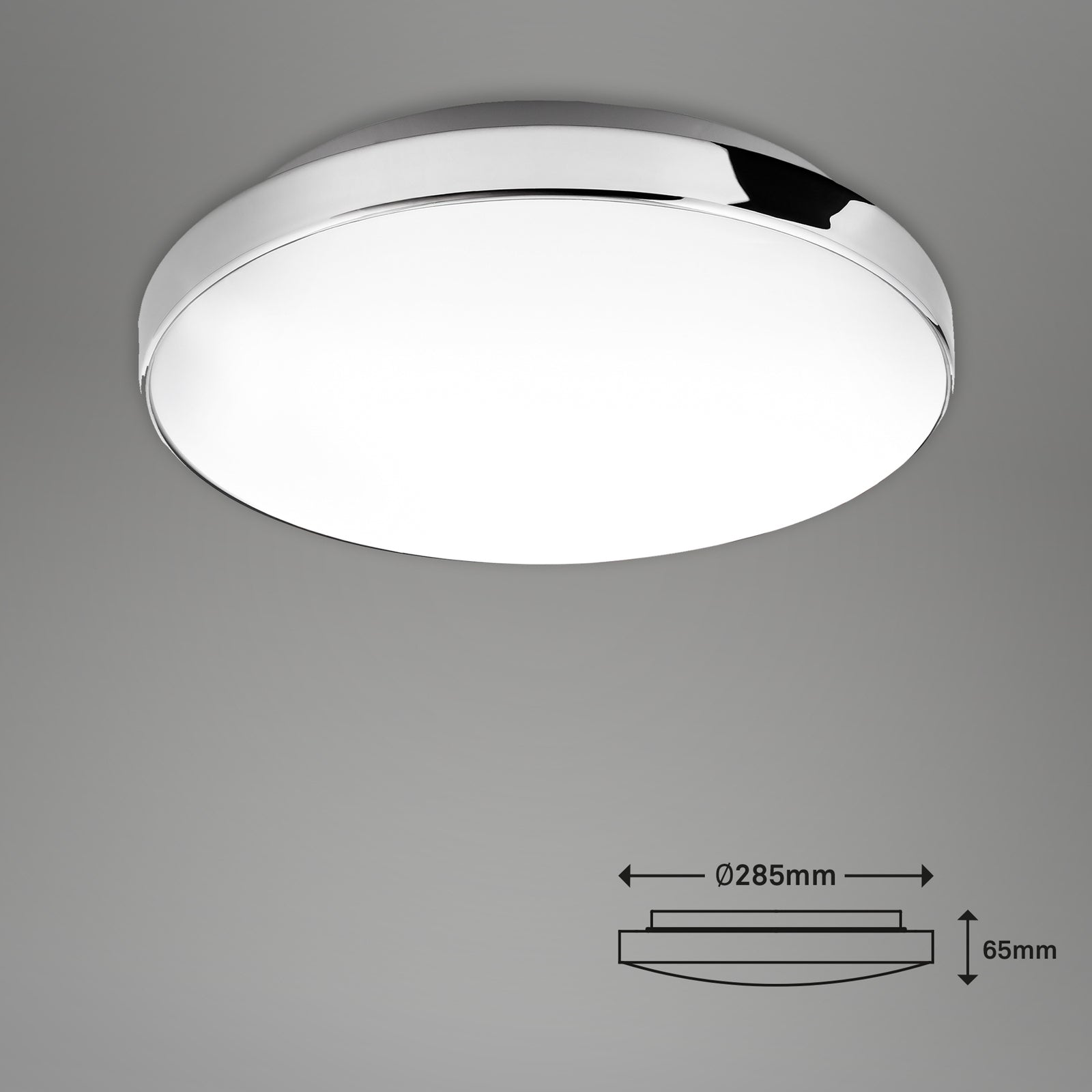 LED taklampe Malbona krom/hvit montert på tak
