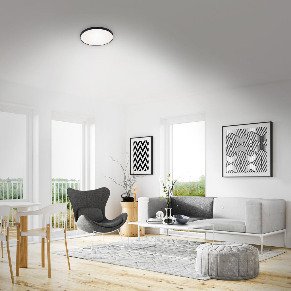 LED taklampe Malbona svart bakside