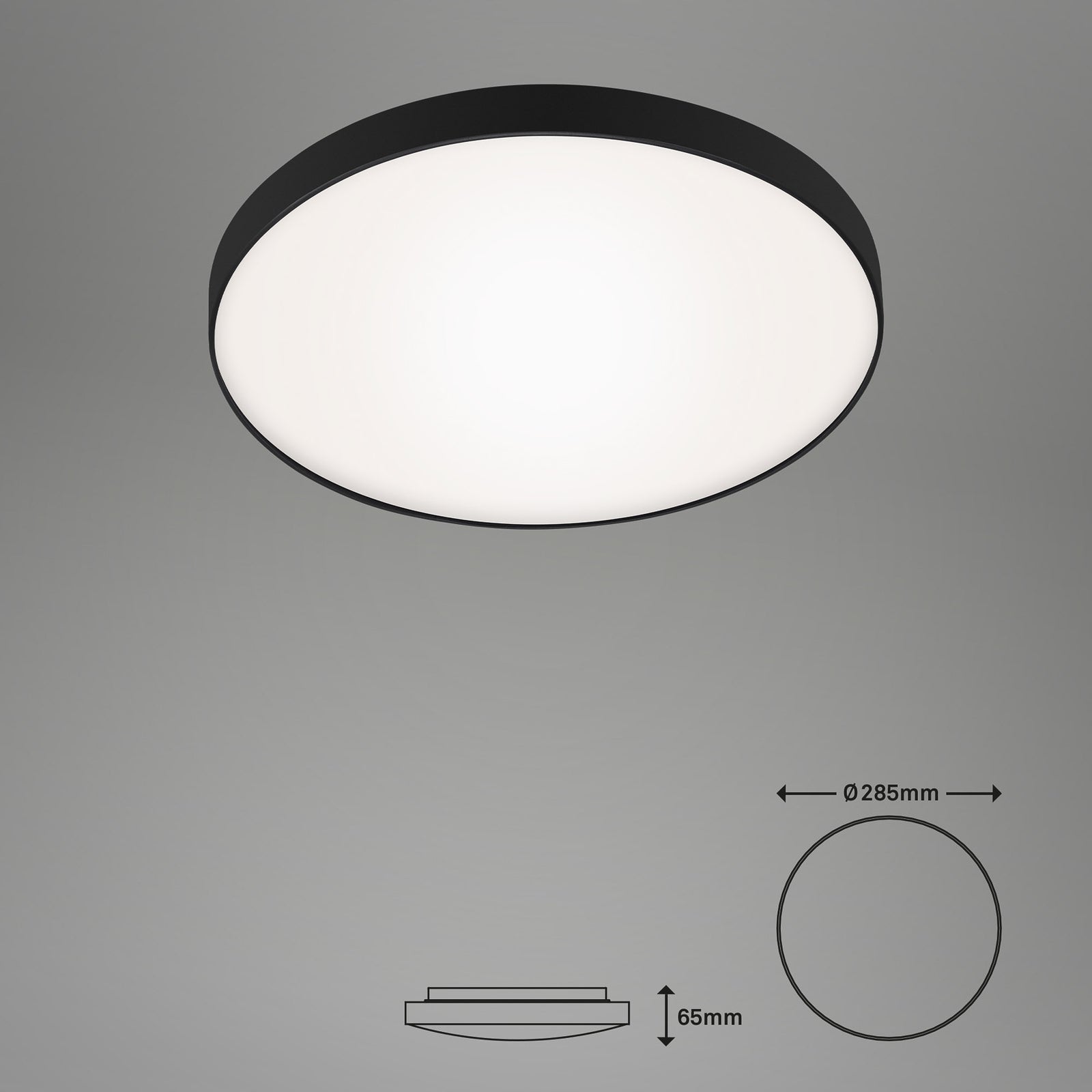 LED taklampe Malbona svart side