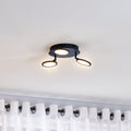 LED taklampe Manel dimbar svart jern Ø22 cm 14W varmhvit forfra