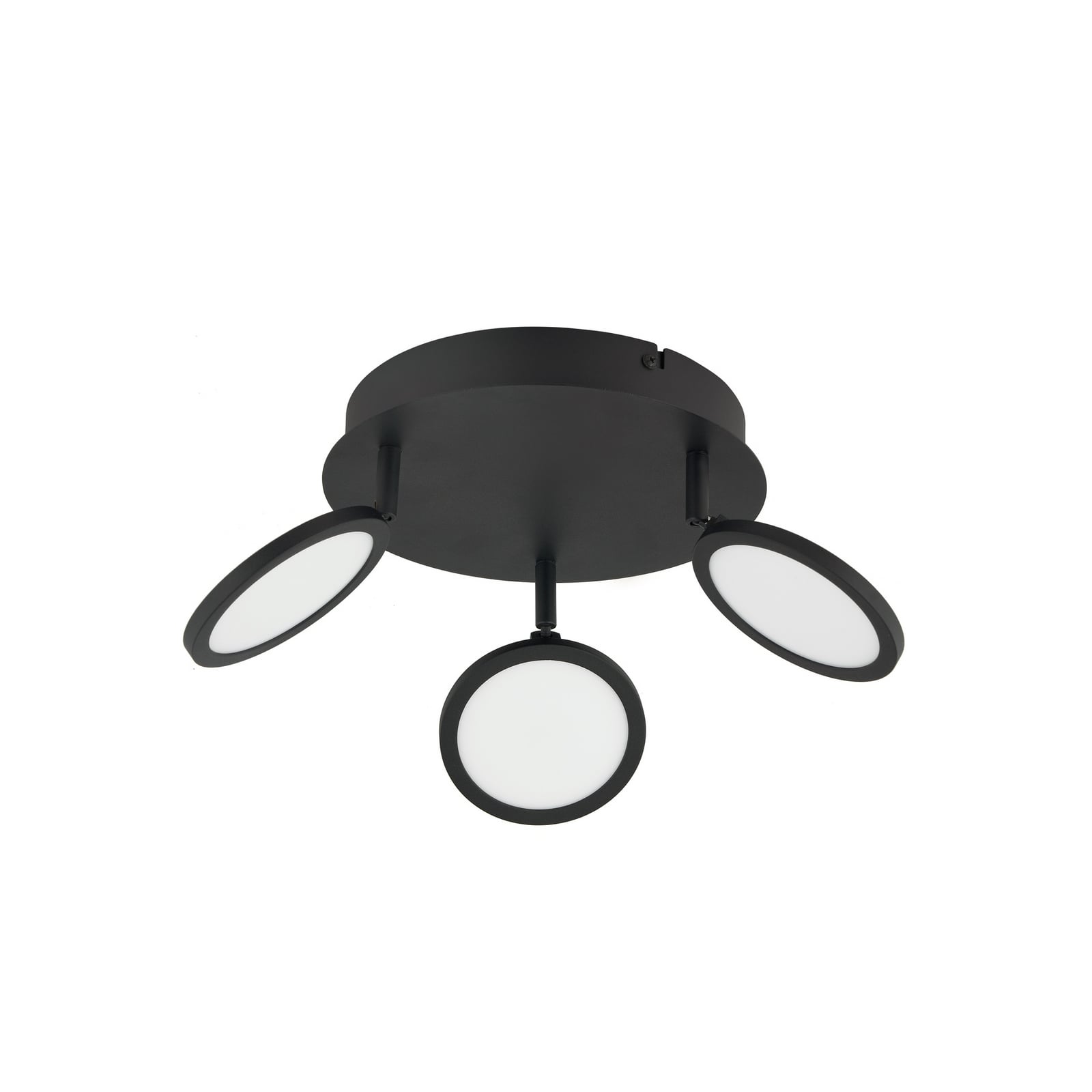 LED taklampe Manel dimbar svart jern Ø22 cm 14W varmhvit detalj av lampe