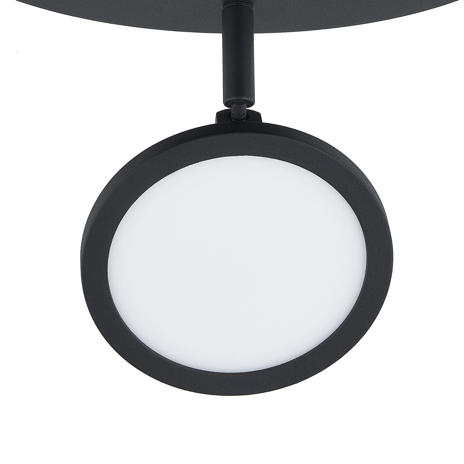 LED taklampe Manel dimbar svart jern Ø22 cm 14W varmhvit nærbilde av lys