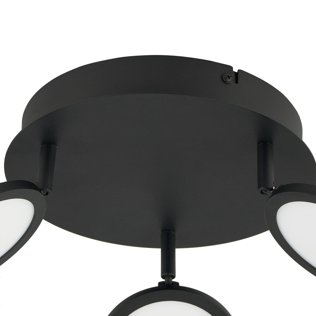 LED taklampe Manel dimbar svart jern Ø22 cm 14W varmhvit sideprofil