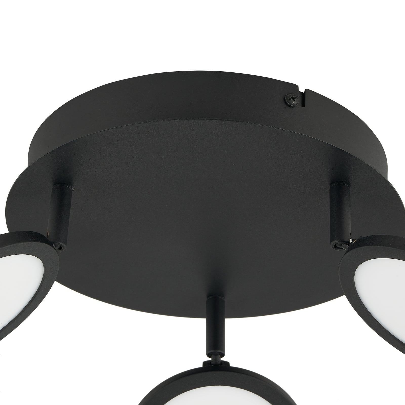 LED taklampe Manel dimbar svart jern Ø22 cm 14W varmhvit sideprofil