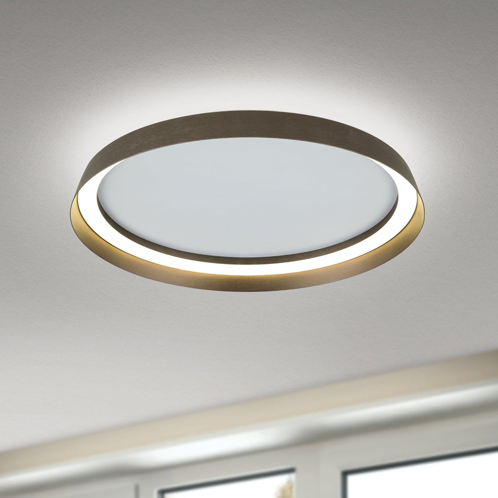 LED taklampe Manta aluminium bronse Ø45 cm bakside
