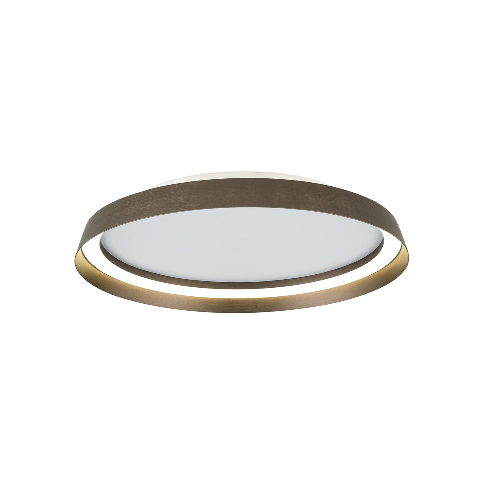 LED taklampe Manta aluminium bronse Ø45 cm montert i rom