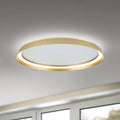 LED taklampe Manta aluminium gull CCT dimbar Ø60 cm forfra