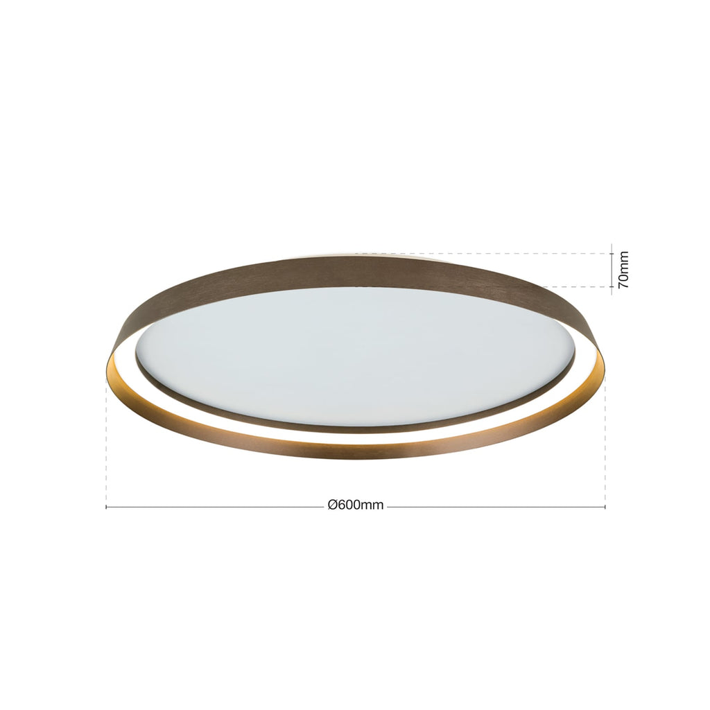 LED taklampe Manta dimbar aluminium bronse Ø60 cm nærbilde