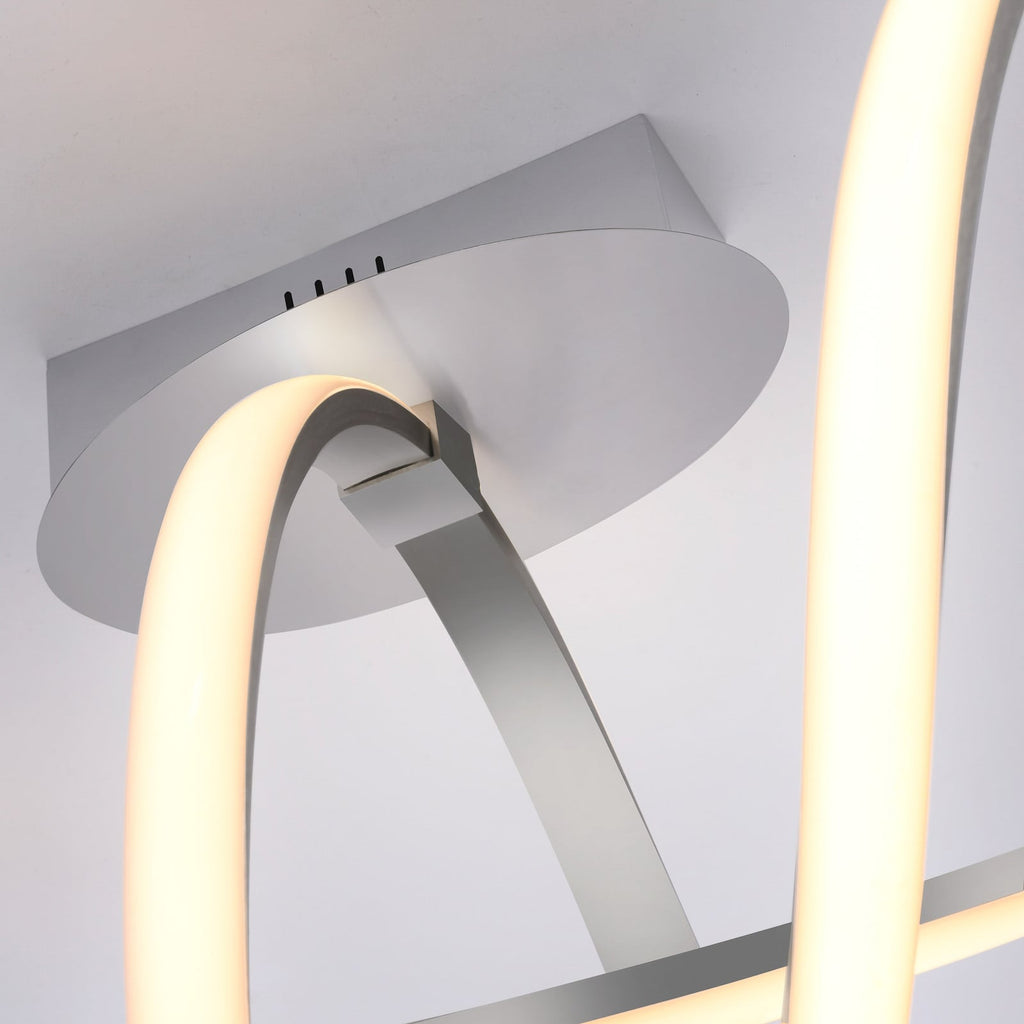 Montert LED taklampe Maria dimbar aluminium i stue