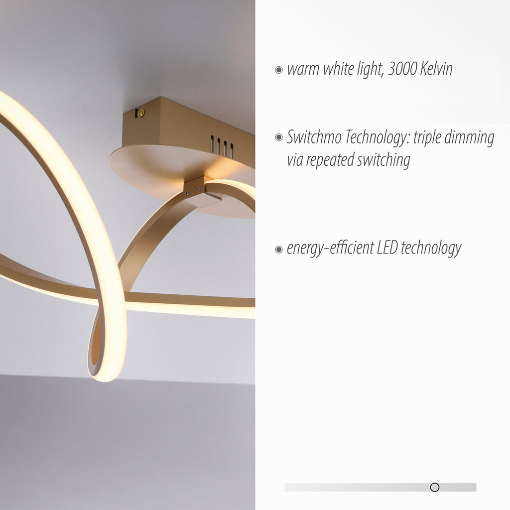 LED taklampe Maria dimbar messing aluminium 61 cm profilbilde