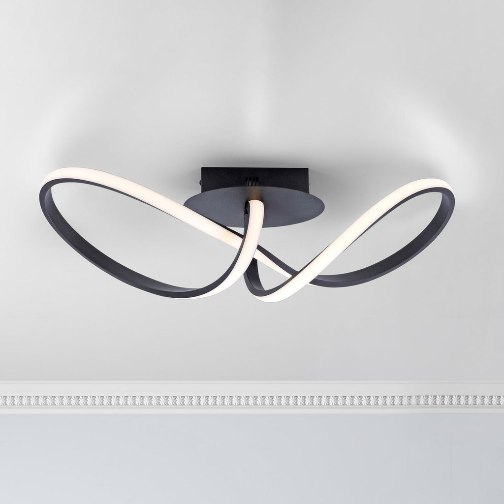 LED taklampe Maria dimbar svart aluminium 61 cm forfra
