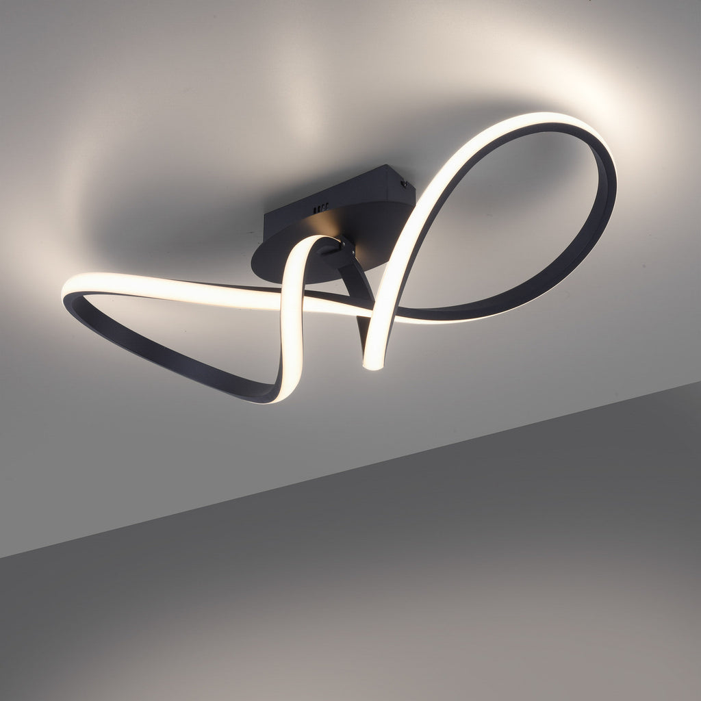 LED taklampe Maria dimbar svart aluminium 61 cm montert i tak