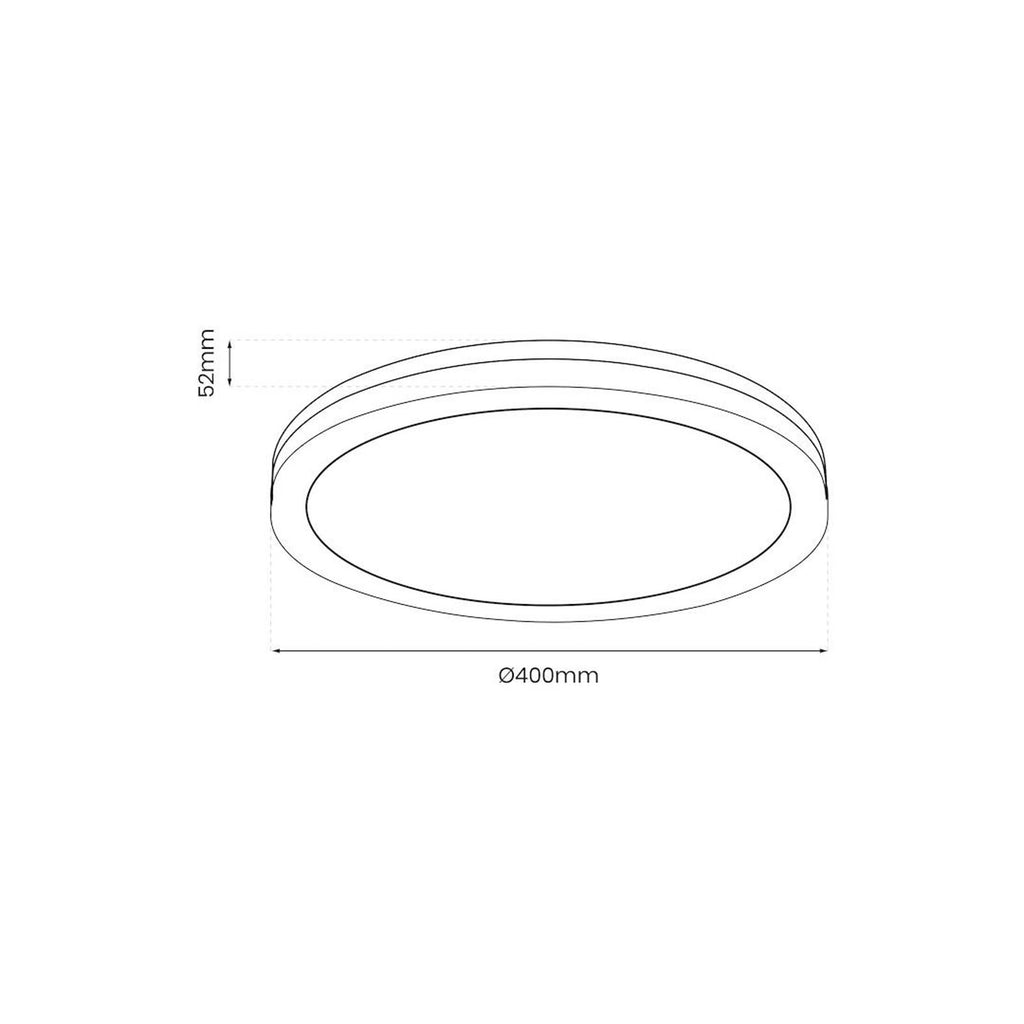LED taklampe Marlon svart plast Ø40 cm bakside