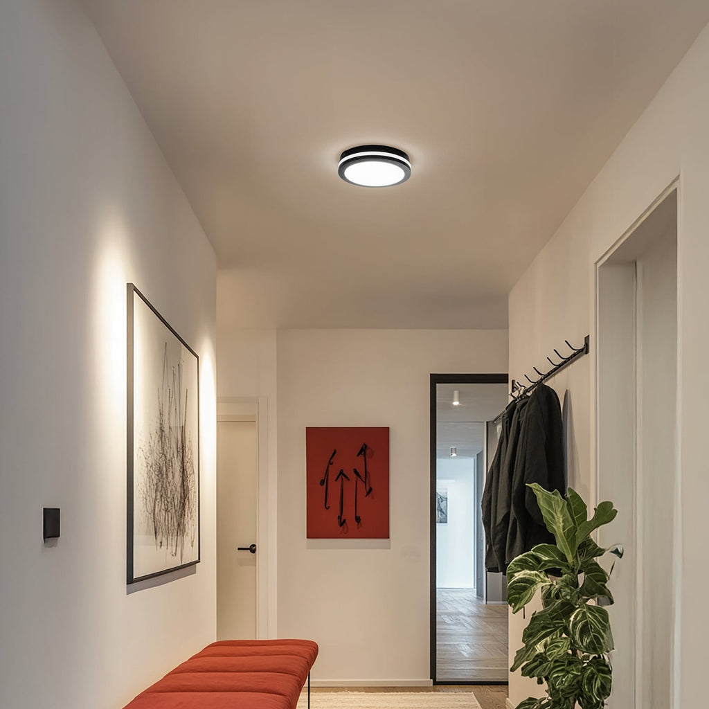 LED taklampe Marlon svart plast bakside