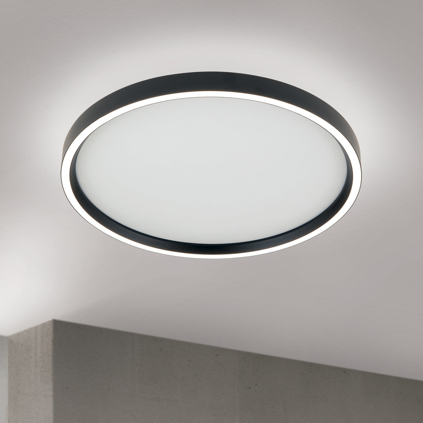 LED taklampe MASCA svart aluminium Ø40 cm CCT dimbar bakside
