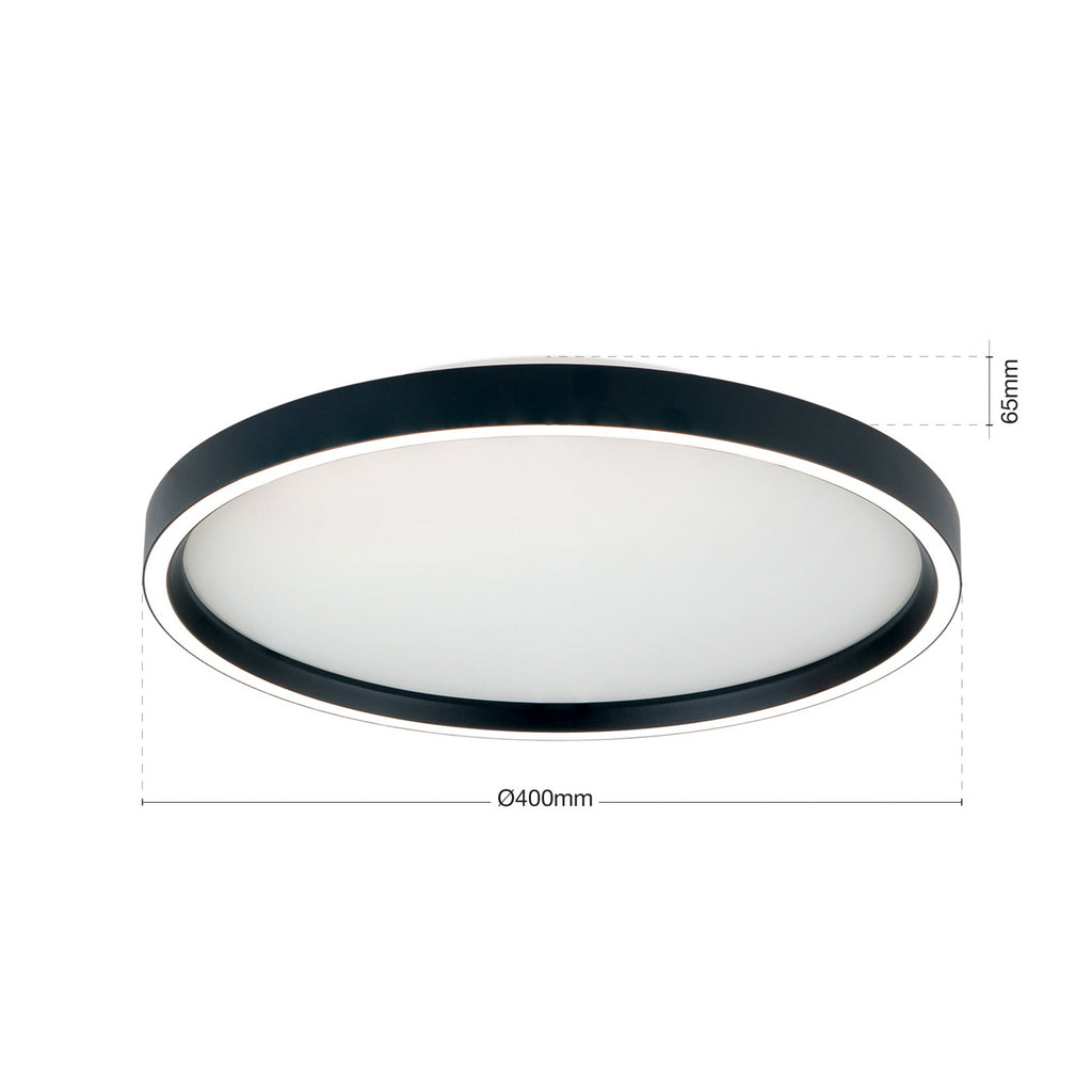 LED taklampe MASCA svart aluminium Ø40 cm CCT dimbar detalj