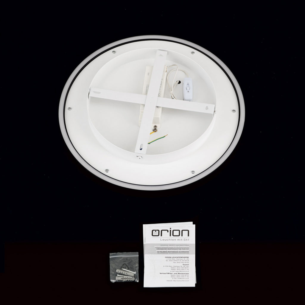 LED taklampe MASCA svart aluminium Ø40 cm CCT dimbar sidevisning