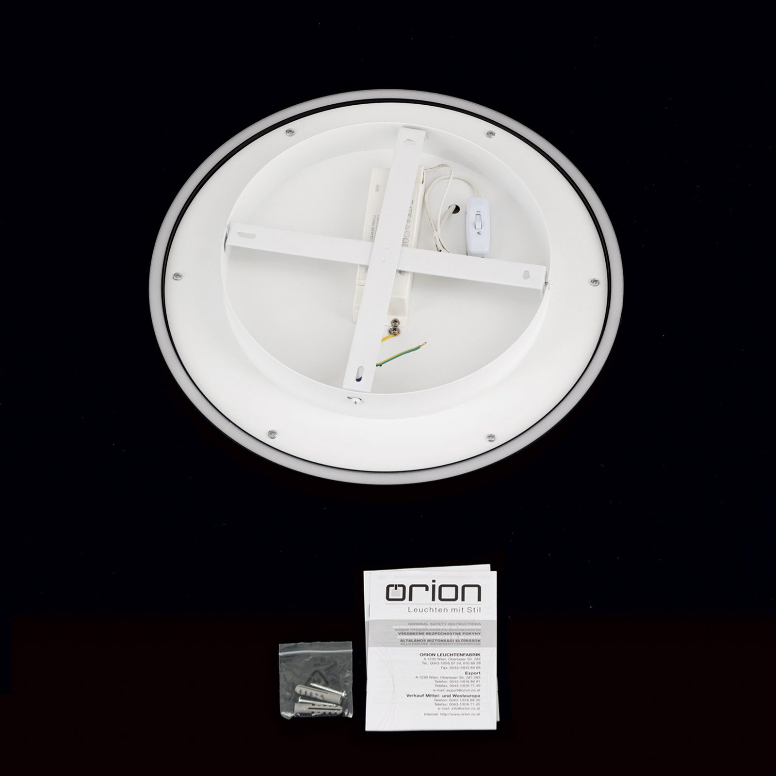 LED taklampe MASCA svart aluminium Ø40 cm CCT dimbar sidevisning