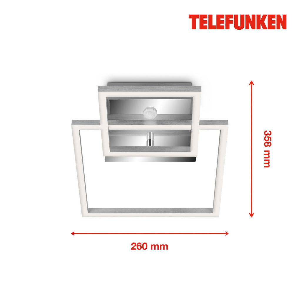 Bakside av LED taklampe med bevegelsessensor krom/aluminium 26x36 cm