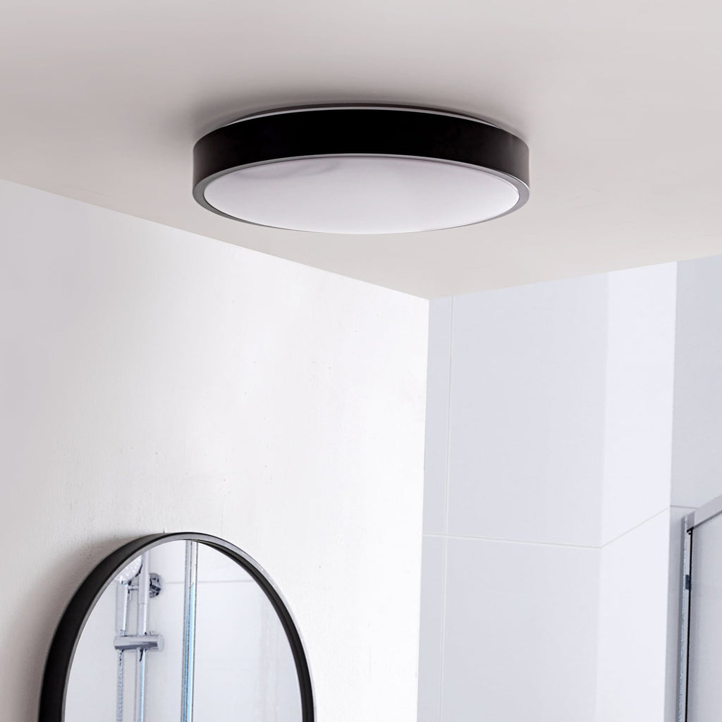 LED taklampe Medon svart metall Ø38 cm IP44 bakside