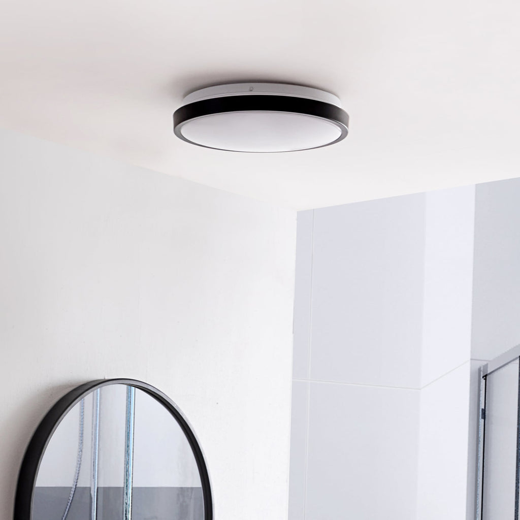 LED taklampe Medon svart plast Ø29 cm IP44 bakside