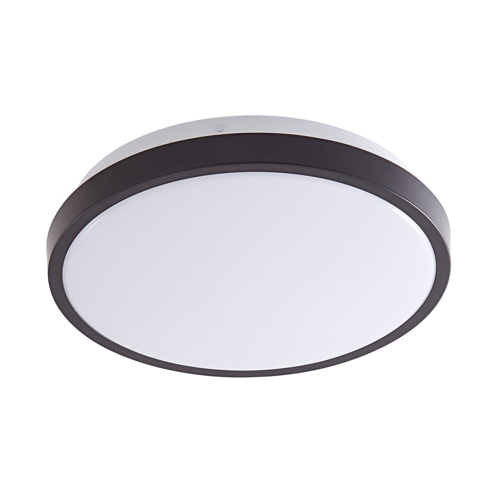 Detalj av LED taklampe Medon svart plast Ø29 cm IP44