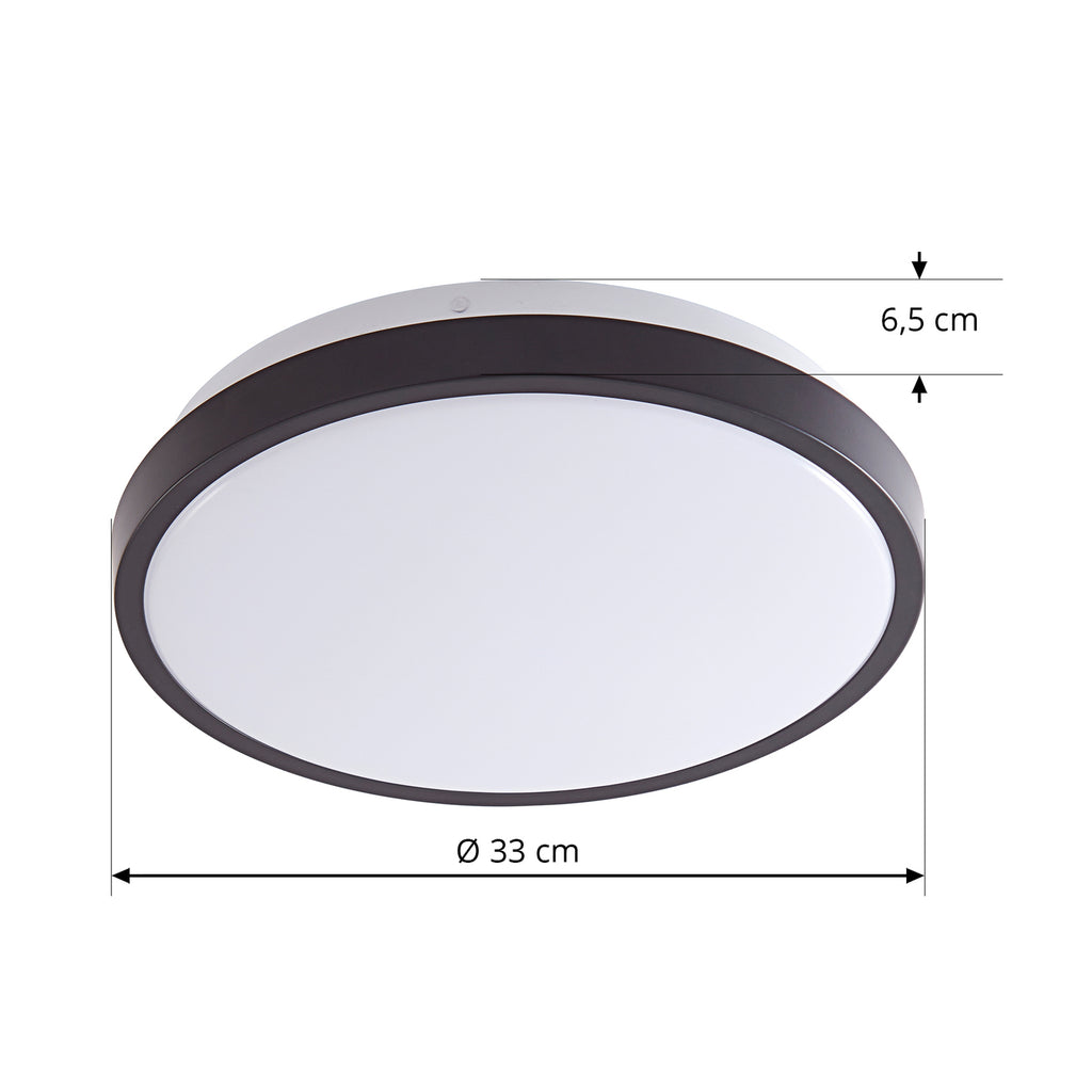 Montert LED taklampe Medon svart plast Ø29 cm IP44 i rom