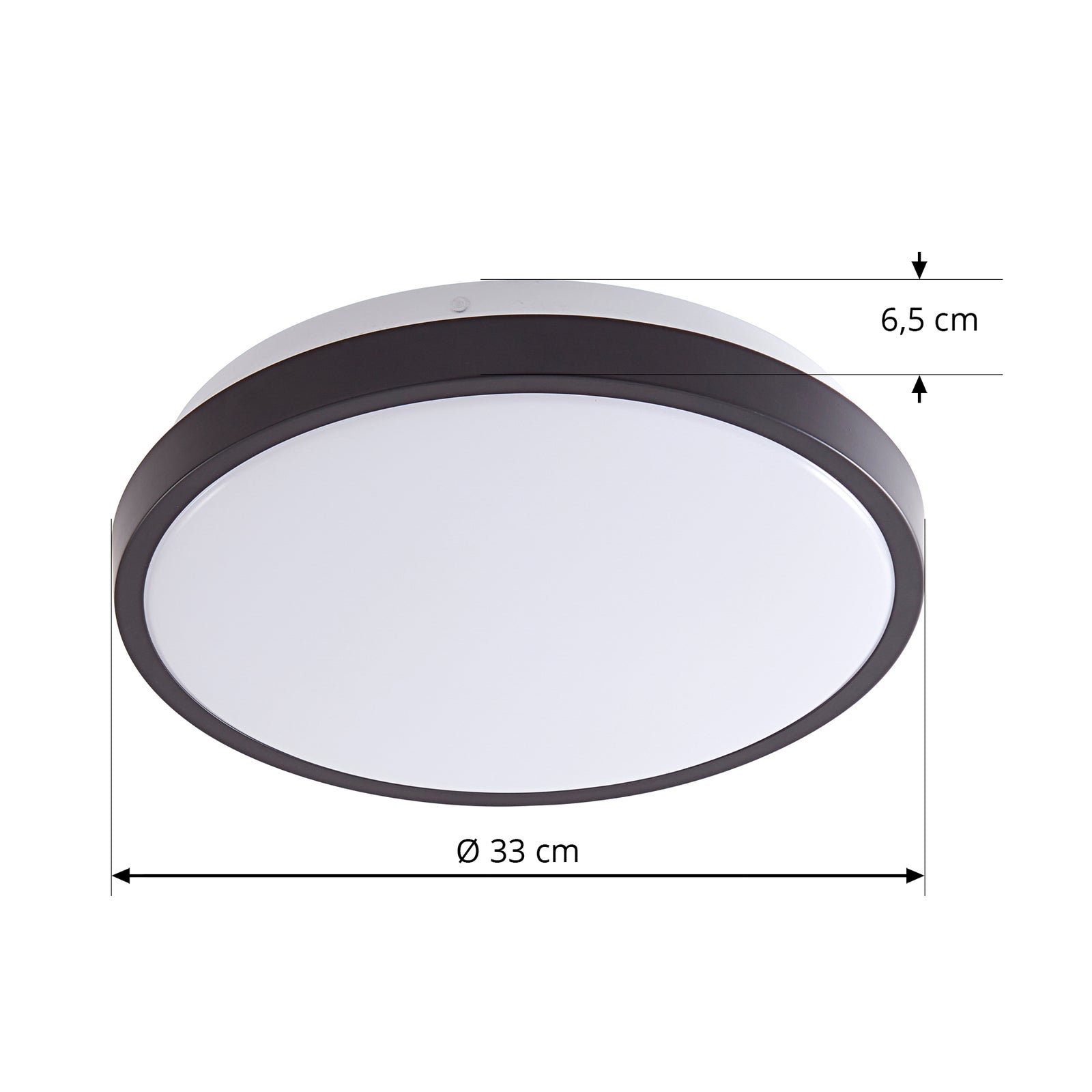 Montert LED taklampe Medon svart plast Ø29 cm IP44 i rom