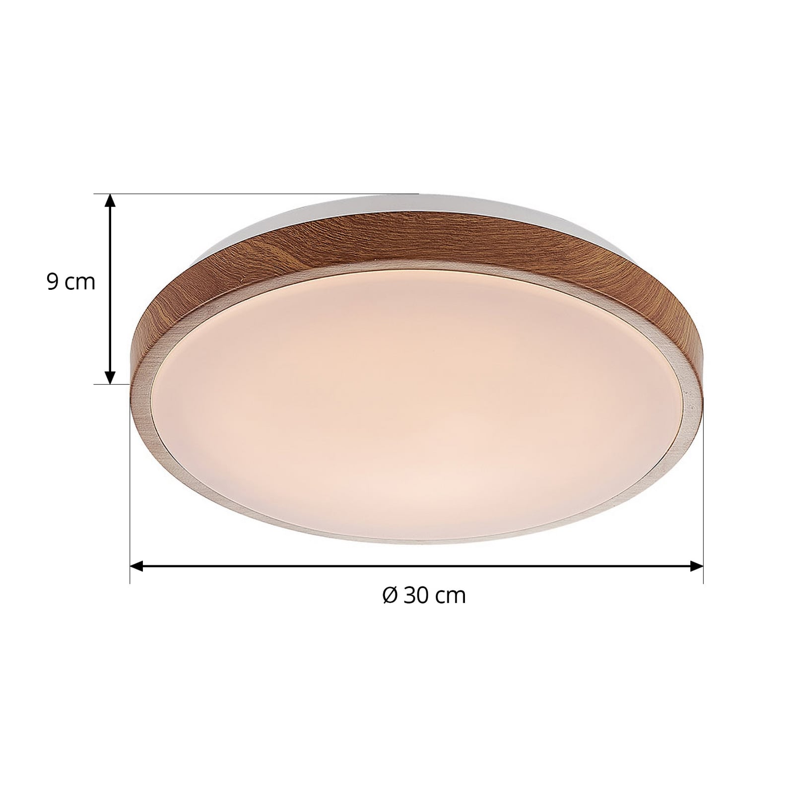 LED taklampe Mendosa rund treoptikk Ø30 cm detalj