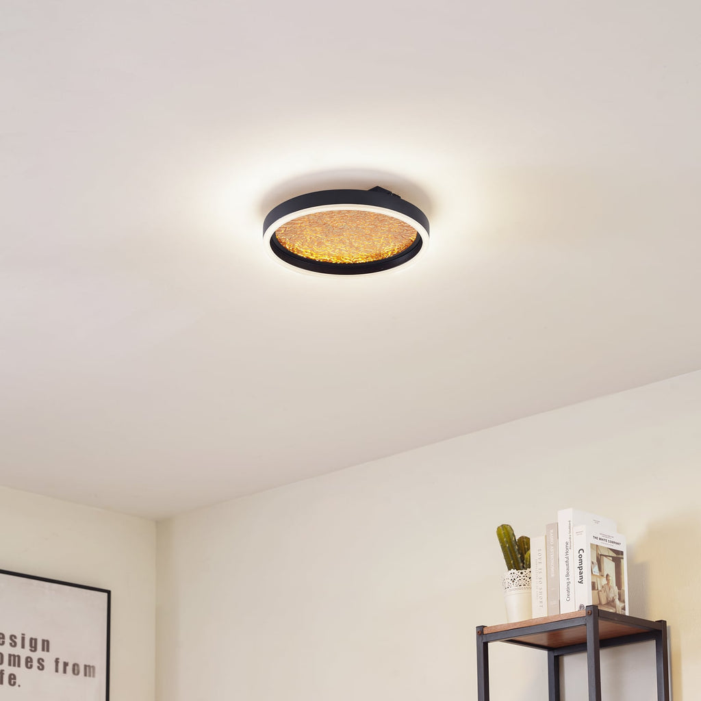 LED taklampe Menulis svart/gull dimbar bakside