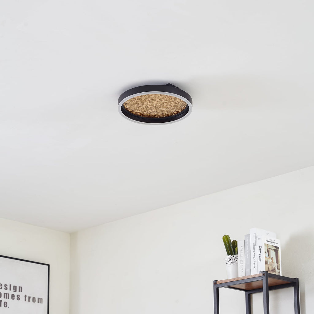 LED taklampe Menulis svart/gull dimbar detalj