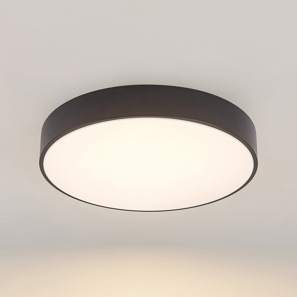 Detalj av LED taklampe Milada dimbar CCT Ø40 cm svart