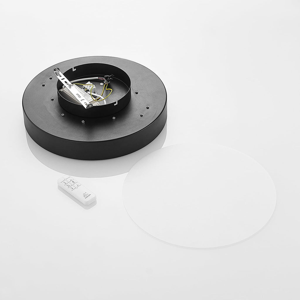 LED taklampe Milada dimbar CCT Ø40 cm svart med fjernkontroll - Lindby