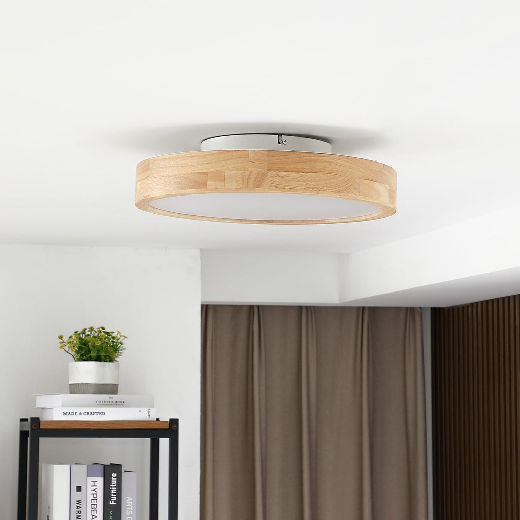 LED taklampe Milada eik CCT dimbar Ø40 cm bakside