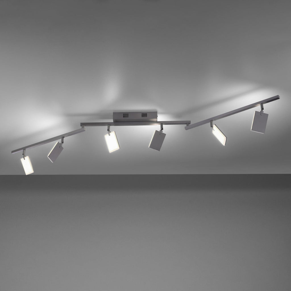 LED taklampe Mira 6-lys dimbar CCT fjernkontroll aluminium forfra