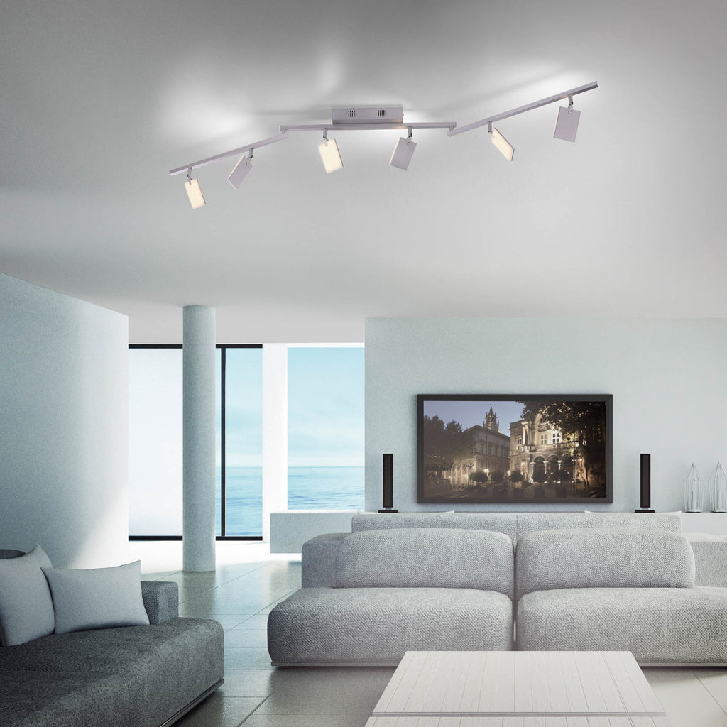 Oversikt over LED taklampe Mira 6-lys dimbar CCT fjernkontroll aluminium