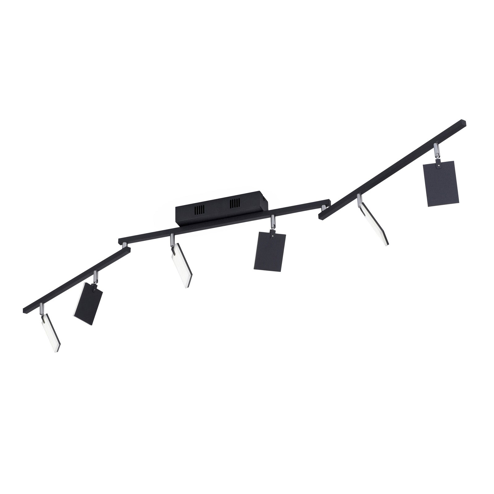 Detalj av LED taklampe Mira 6-lys dimbar CCT fjernkontroll svart