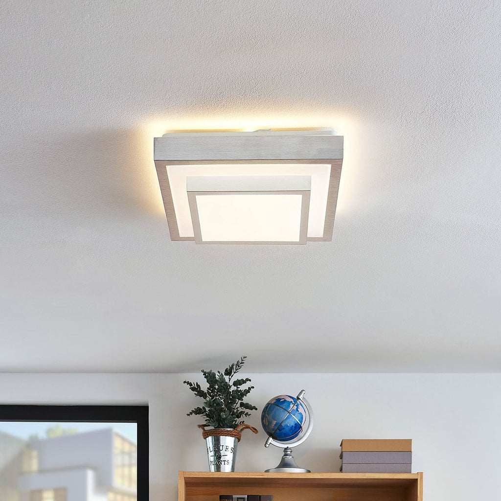 Bakside av LED taklampe Mirco kvadratisk aluminium 32x32 cm 19W