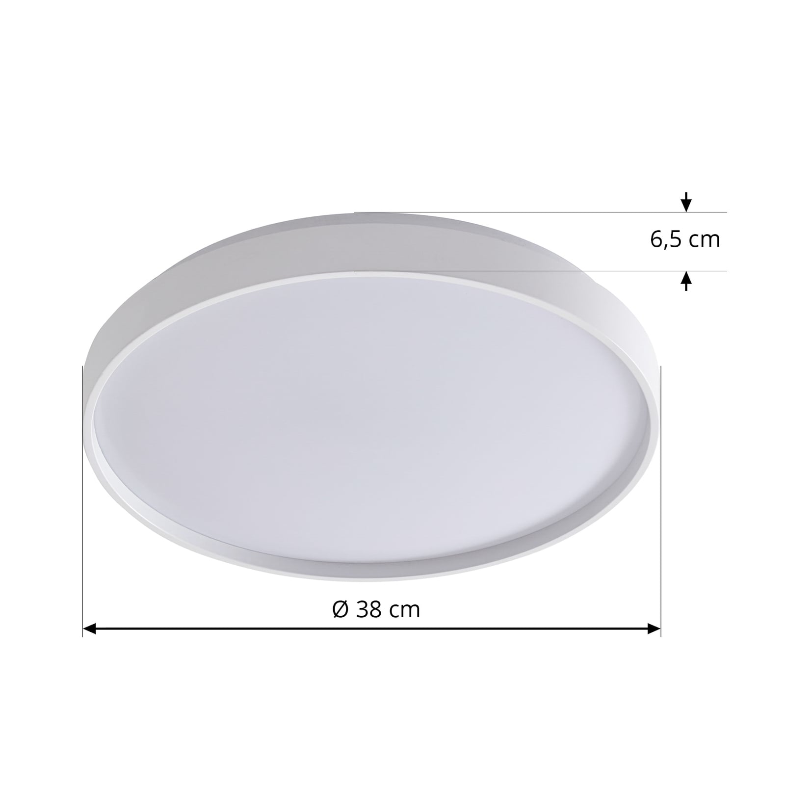 LED taklampe Mirren dimbar RGB CCT Ø38 cm hvit montert i rom