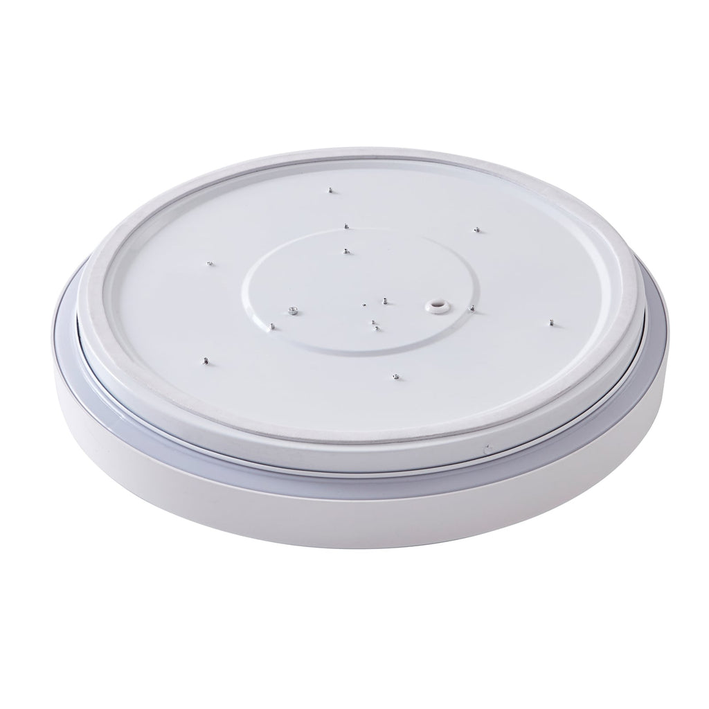 LED taklampe Mirren dimbar RGB CCT Ø38 cm hvit lys i bruk