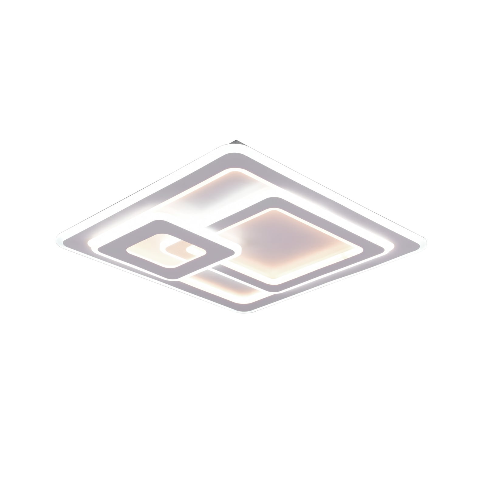 LED taklampe Mita kvadratisk CCT dimbar med fjernkontroll nærbilde metallfinish