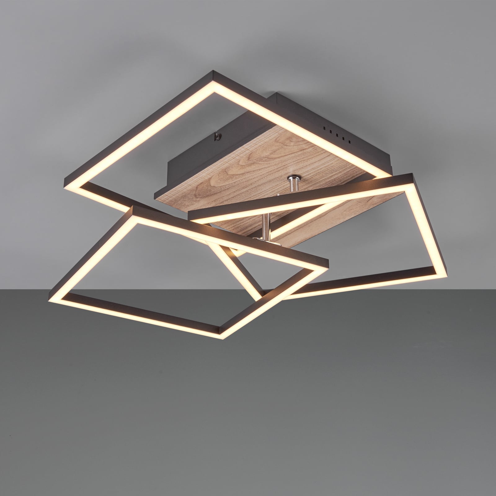 LED taklampe Mobile 3-lys tre/svart med fjernkontroll CCT side