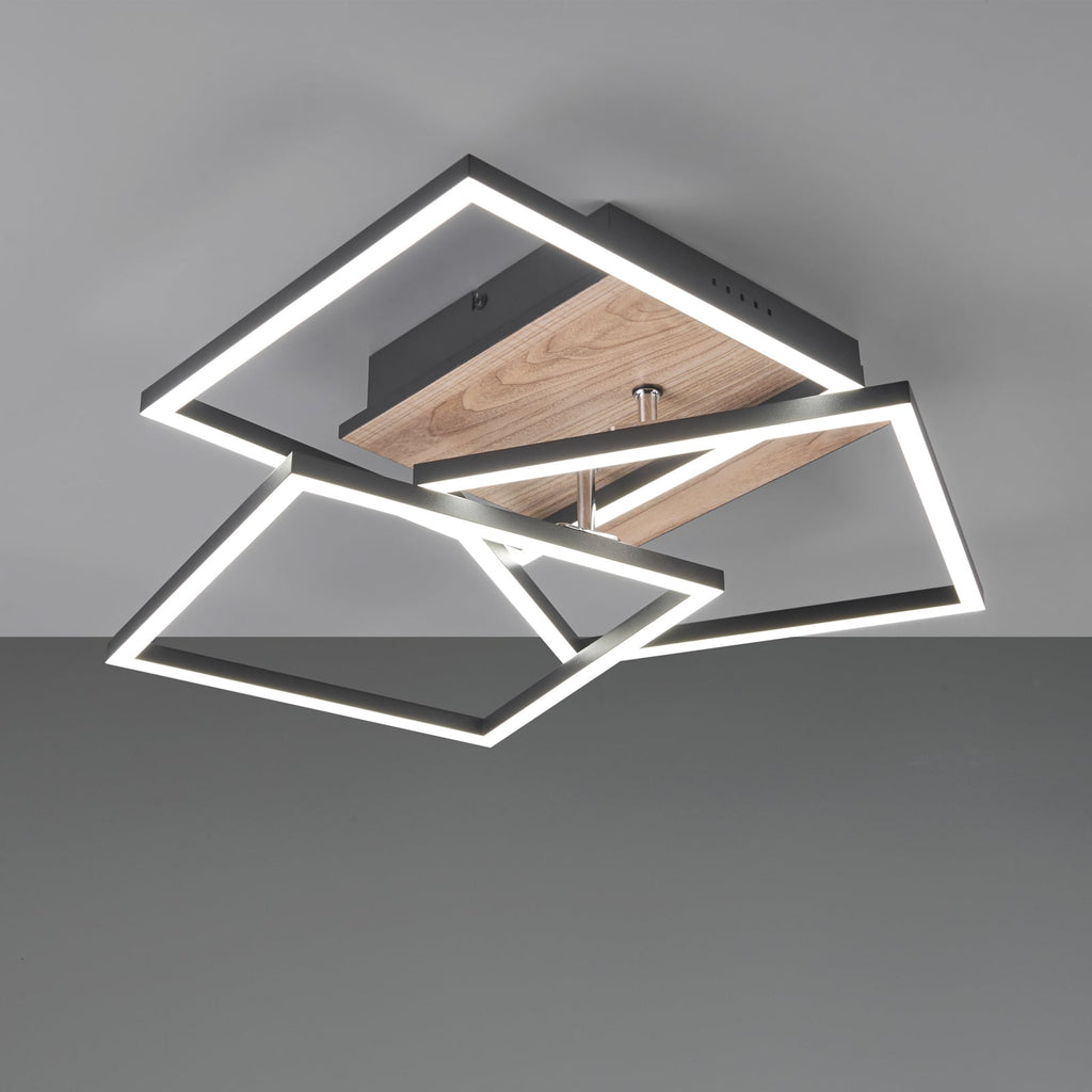 LED taklampe Mobile 3-lys tre/svart med fjernkontroll CCT med fjernkontroll