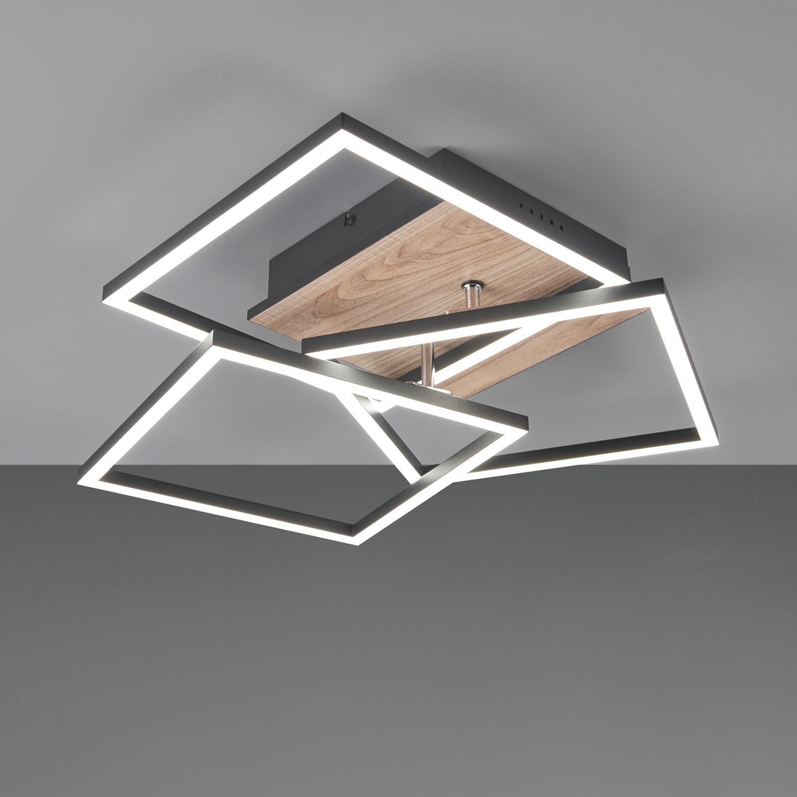 LED taklampe Mobile 3-lys tre/svart med fjernkontroll CCT med fjernkontroll